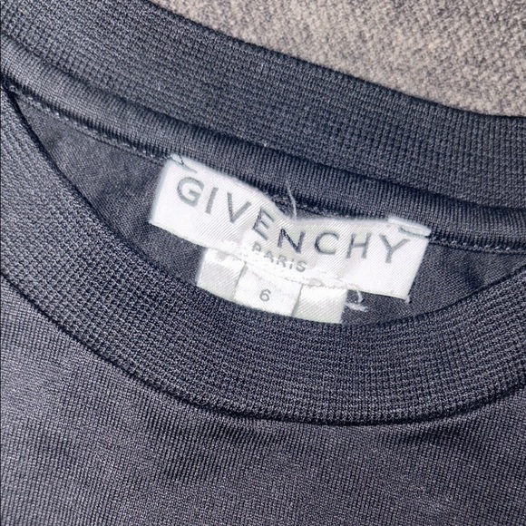 Givenchy Kids - Black Tee with White Stripe : Size 6 - Picture 3 of 4